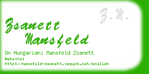 zsanett mansfeld business card